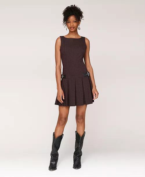 Avec Les Filles Boat-Neck Sleeveless Short Fit & Flare Dress - Macy's | Macy's