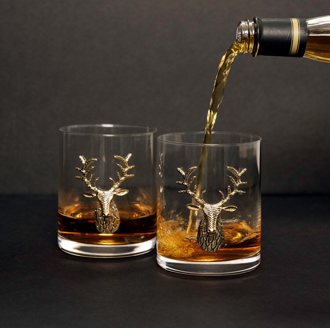 Deer Whiskey Glasses Set Old Fashioned Glasses Whiskey Glass - Etsy | Etsy (US)