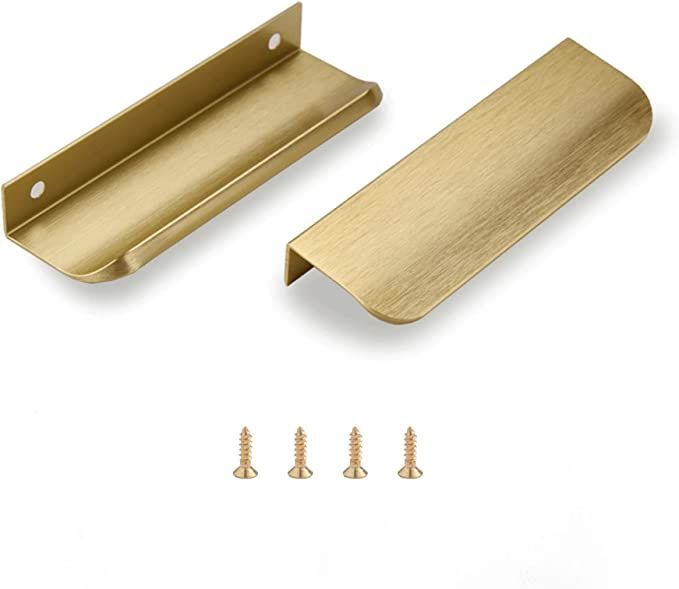 Satanga Edge Finger Tab Pull for cabinets Kitchen Concealed Drawer pulls Aluminum Flat Hidden Bac... | Amazon (US)