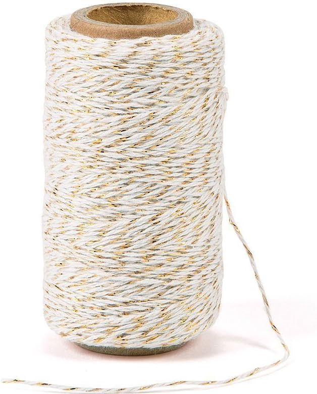 328 Feet Cotton Bakers Twine String,Gold Twine String,Gift Wrapping Holiday Twine Wedding Mothers... | Amazon (US)