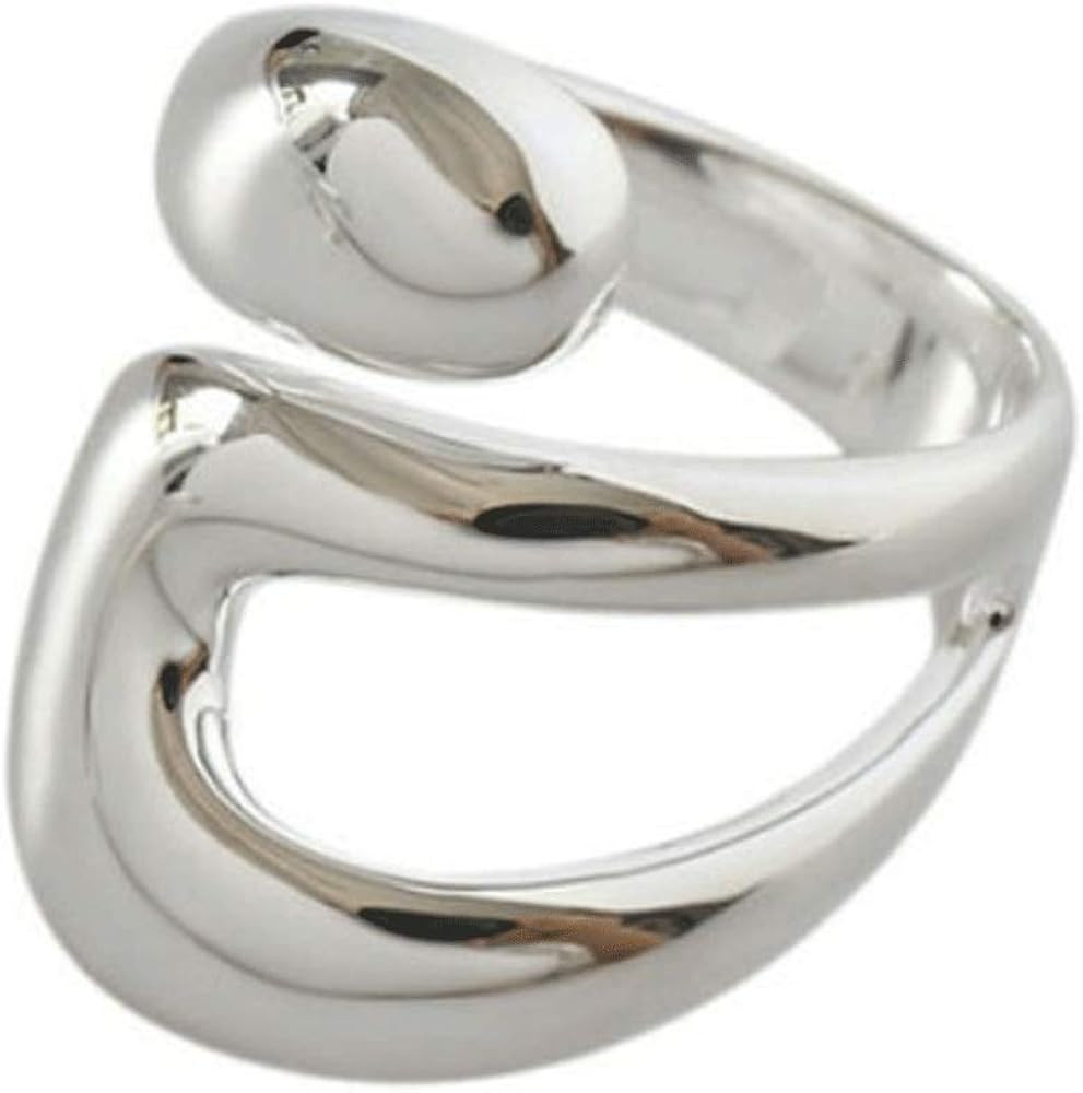 Adjustable Sterling Silver Rings 925 Double Lines Shape Personality Ring Fine Jewelry for Women P... | Amazon (US)