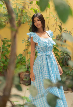 Karla Azul Gingham | Mi Golondrina