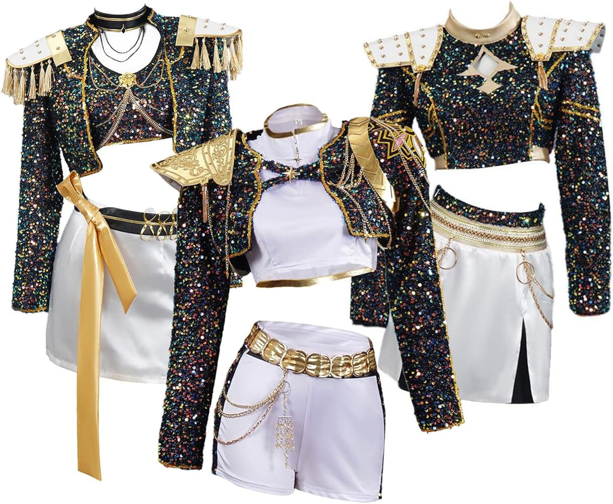 Boomtrader Womens Girls Kpops Demon Hunters Cosplay Costume Halloween Party K Pop Cosplay Outfits... | Amazon (US)