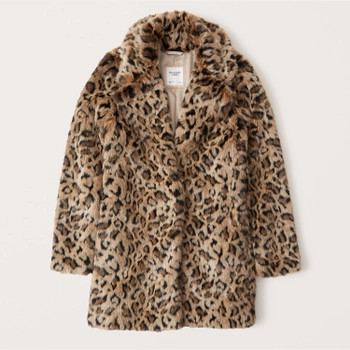 Mid-Length Leopard Coat | Abercrombie & Fitch (US)