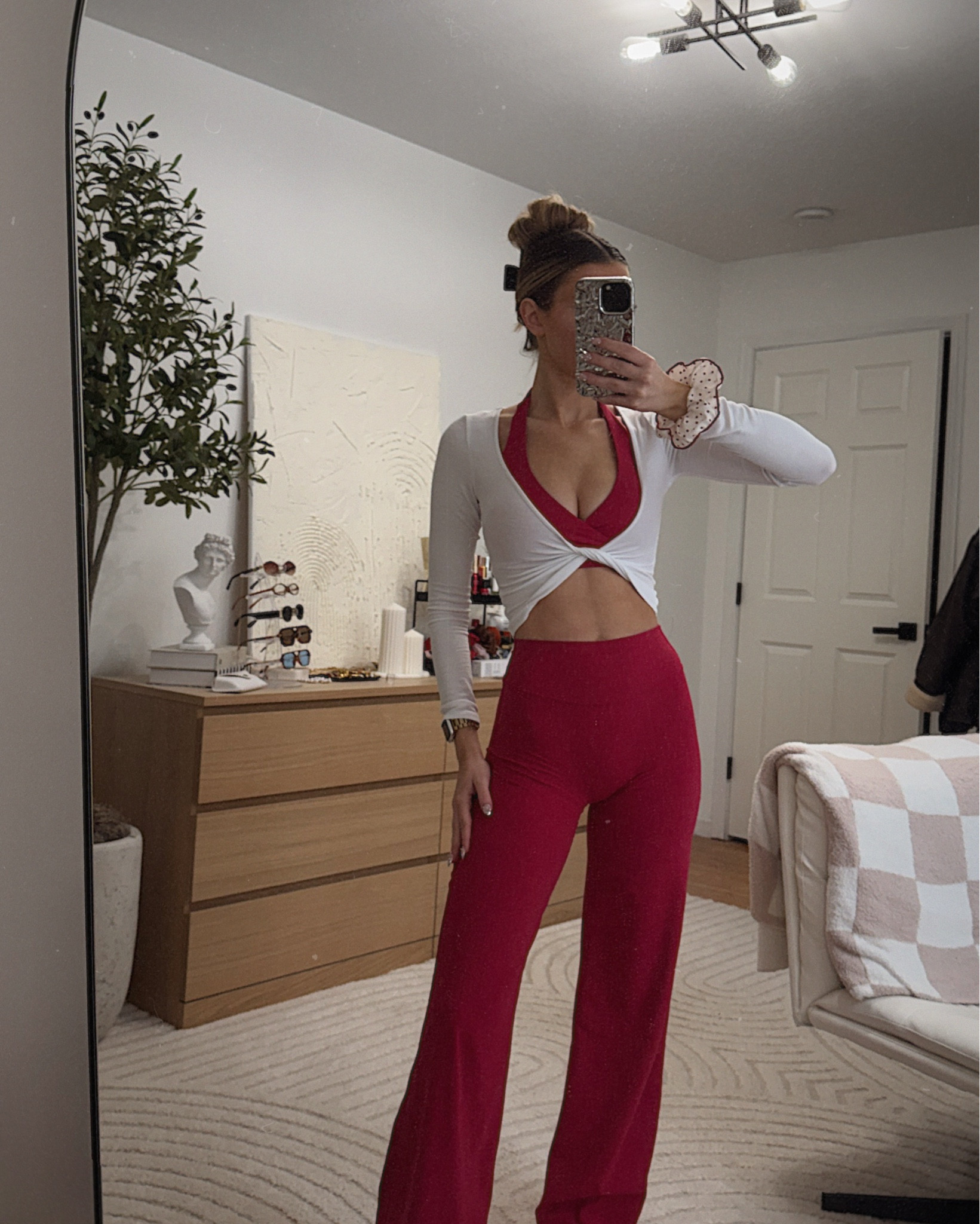 Red Workout Set | fist time trying these style of pants & I love them + how they fit! They remind me of the Oner ones! And it’s all from Amazon Wearing size: XS everything 

#activewear #athleisure #pilates #workout 

#LTKootd #LTKValentine #LTKfitnessgoals