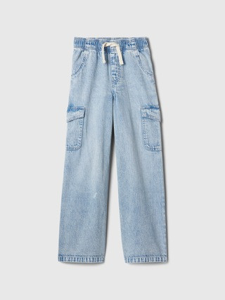 Kids High Rise Easy Wide-Leg Cargo Jeans | Gap Factory