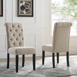 Leviton Solid Wood Tufted Parsons Dining Chair (Set of 2) | Bed Bath & Beyond