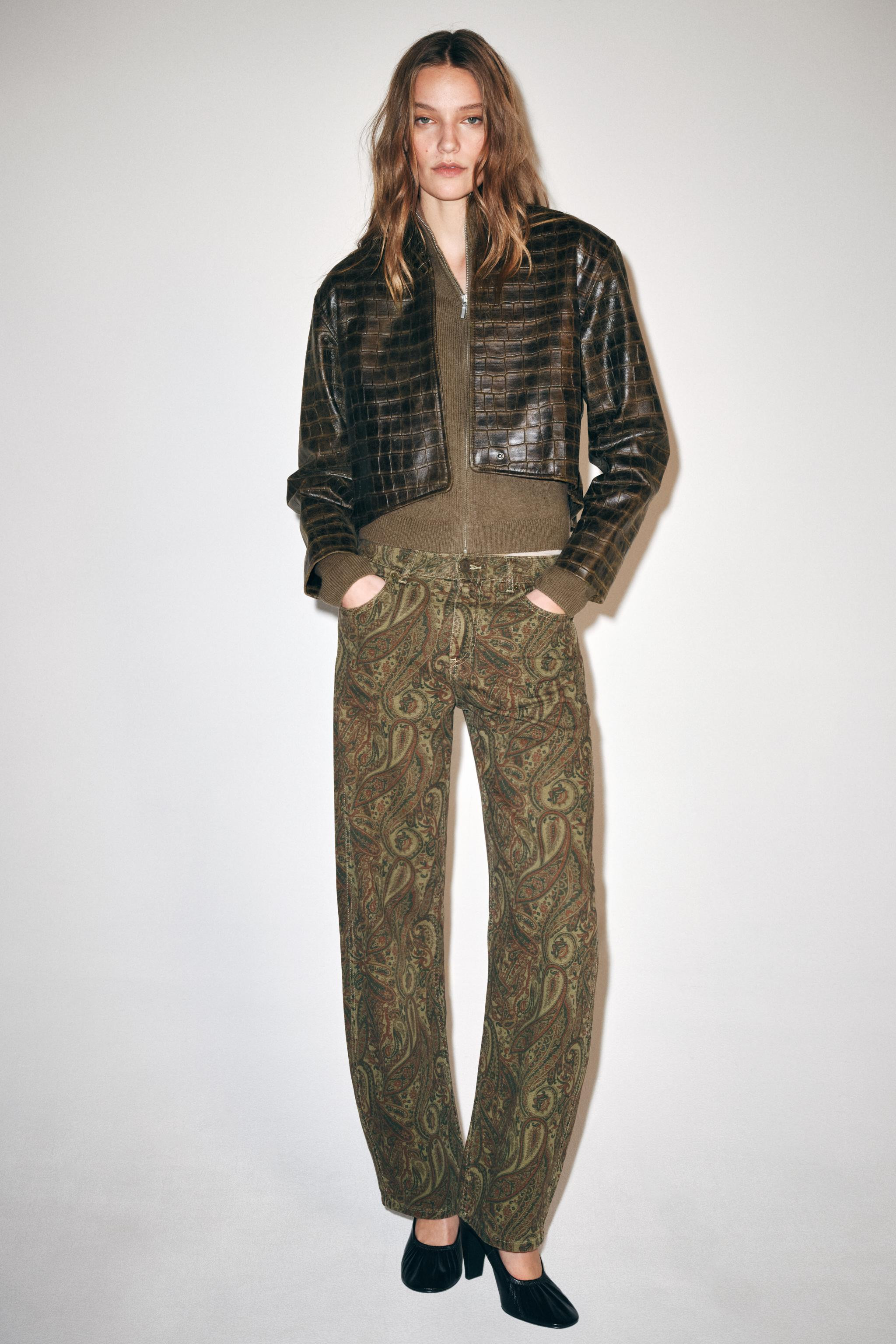 ZW COLLECTION 100% LEATHER DISTRESSED CROPPED JACKET | Zara US