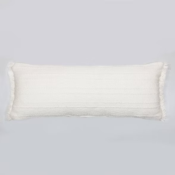 Oversized Cotton Textured Striped Throw Pillow with Fringe - Threshold™ | Target