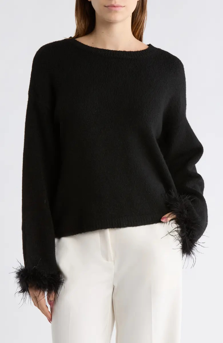 WAYF Feather Trim Sweater | Nordstromrack | Nordstrom Rack