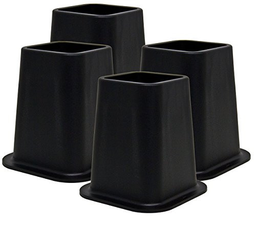 Kings Brand Furniture 6-inch Bed Risers - Set of 4 Black Heavy Duty Stackable Furniture Risers for Under Bed Storage, Desk, Sofa, Couch | Amazon (US)