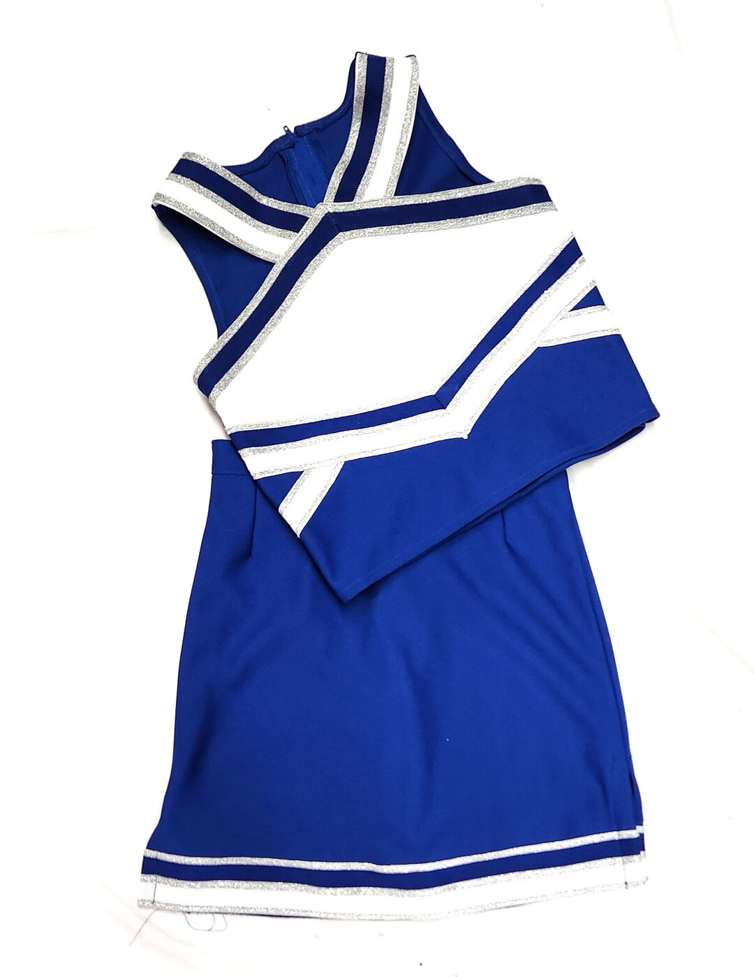 Cheerleader outfit Adult, youth, child .skirt top Royal Blue, sparkle silver, white Cheer BOW, cu... | Etsy (US)