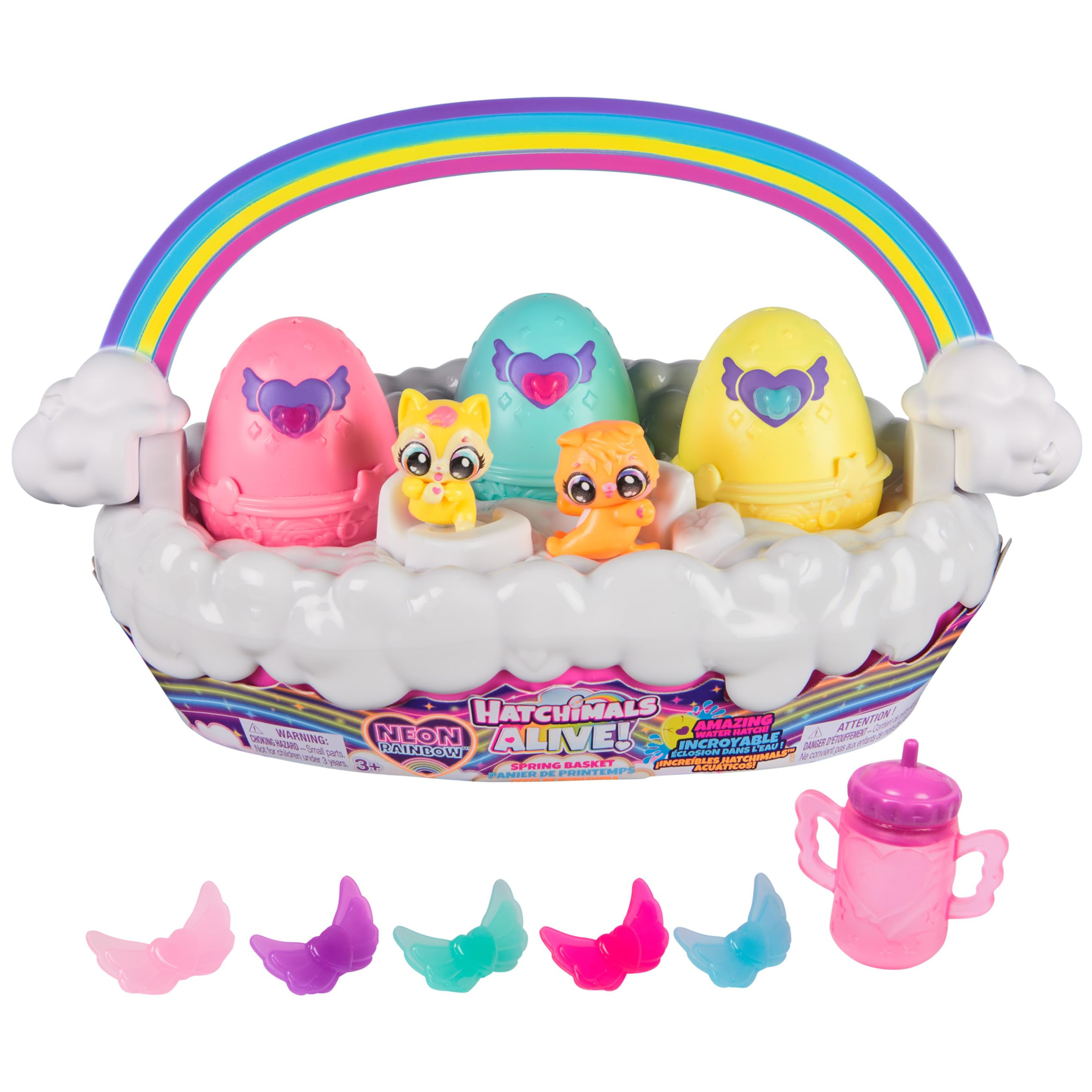 Hatchimals Alive, Neon Rainbow Spring Basket Toy (Styles May Vary), 3 Self-Hatching Easter Eggs, ... | Amazon (US)