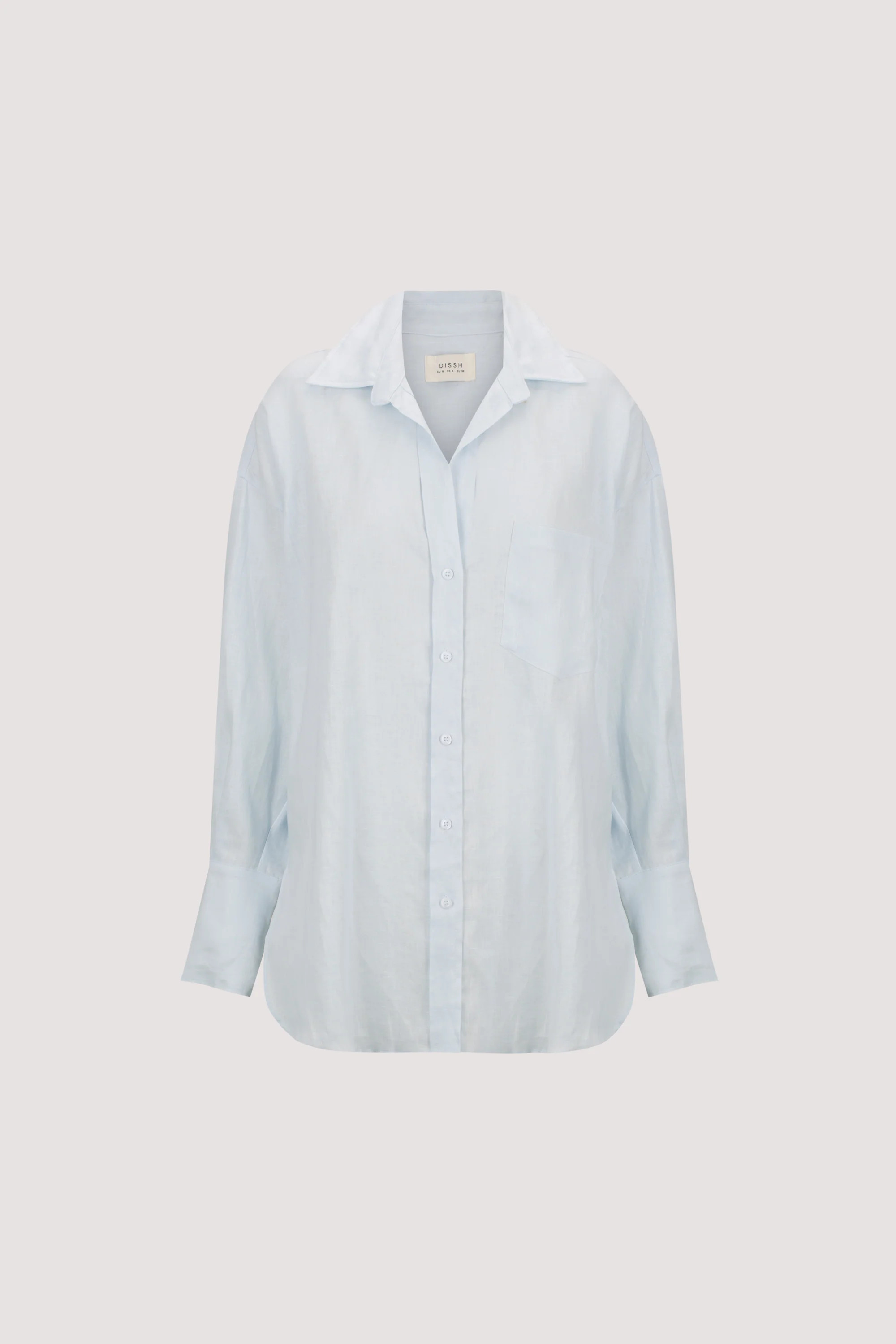 ELLIS ICE BLUE LINEN SHIRT | DISSH