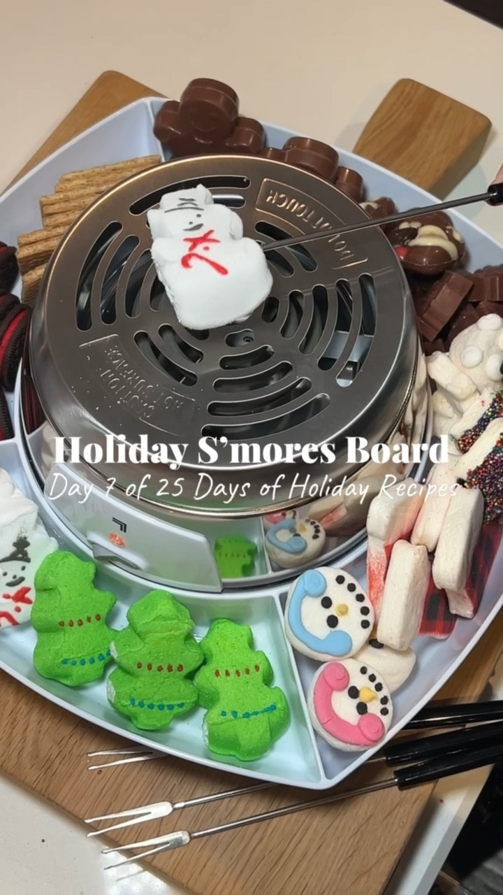 The most fun holiday at home s’mores board ☕️🍫🍩🎄 so many goodies & a fun activity idea for with your kids this year! 

#LTKHoliday #LTKparties #LTKSeasonal