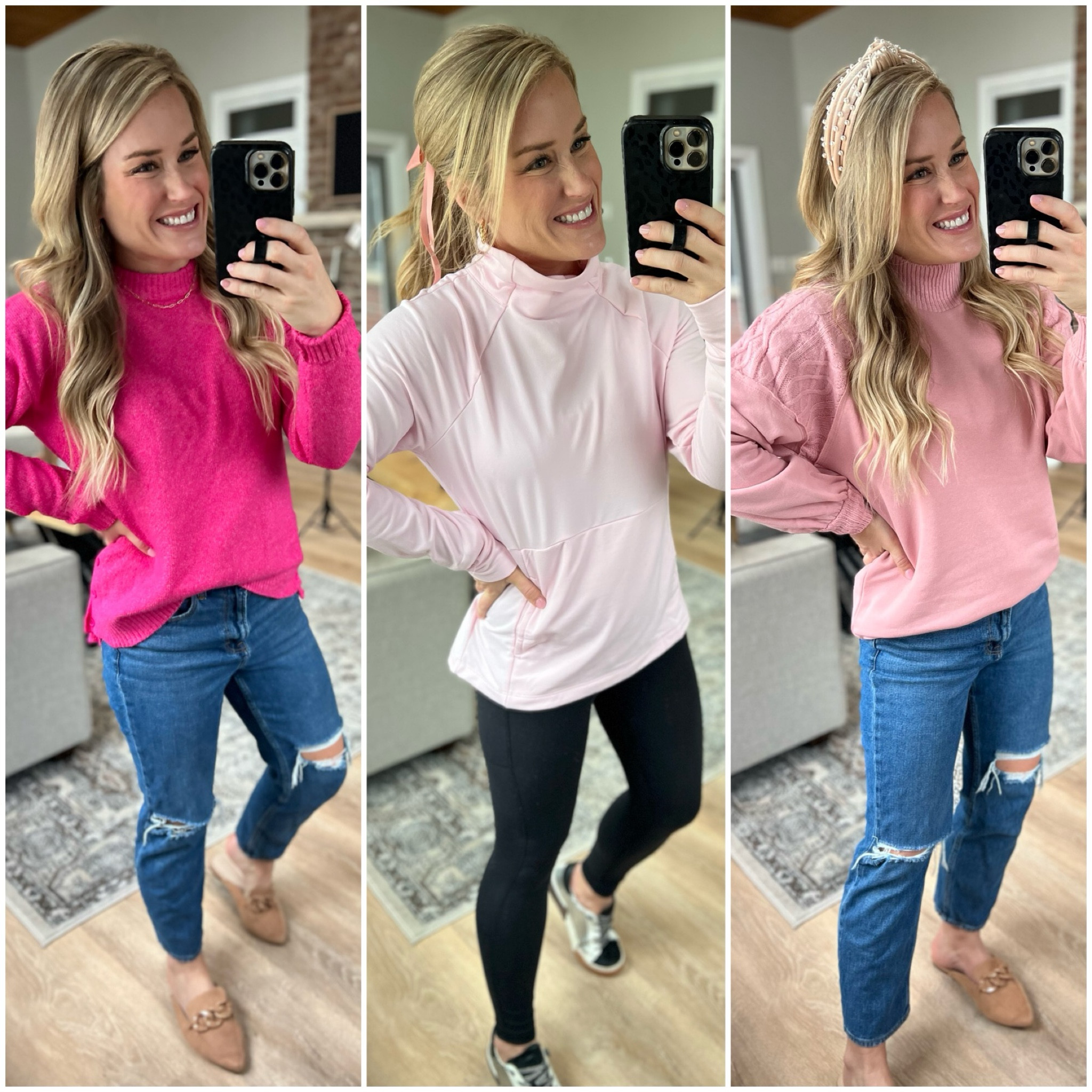 Valentine’s Day casual outfit
Pink top
Pink sweater 

#LTKsalealert #LTKstyletip #LTKSeasonal