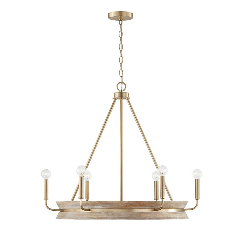 Tisbury 6 - Light Dimmable Wagon Wheel Chandelier | Wayfair North America