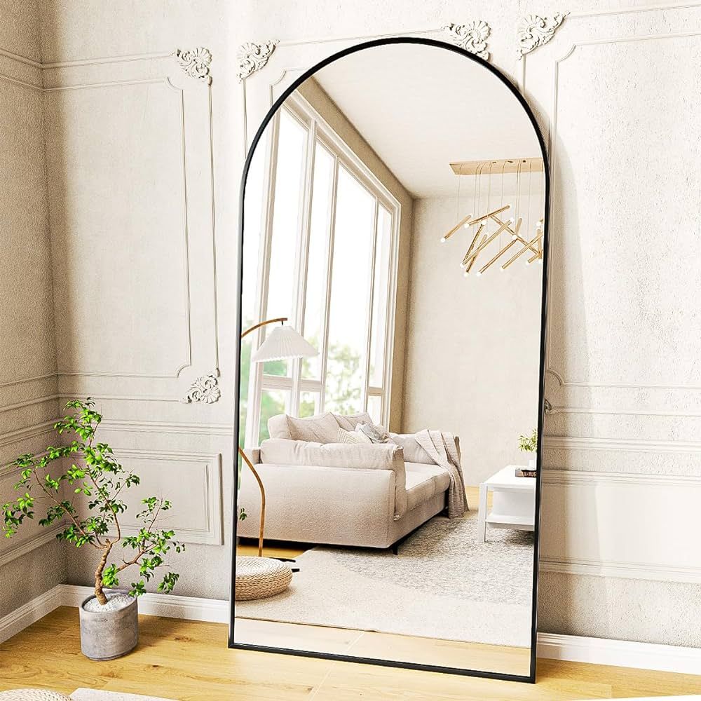 VooBang Full Length Mirror, 76" x 34" Arch Floor Mirror with Stand, Aluminum Alloy Frame Full Bod... | Amazon (US)