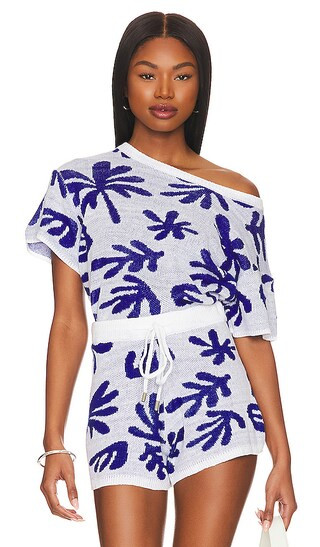 Ithica Knit Top in Blue & White | Revolve Clothing (Global)
