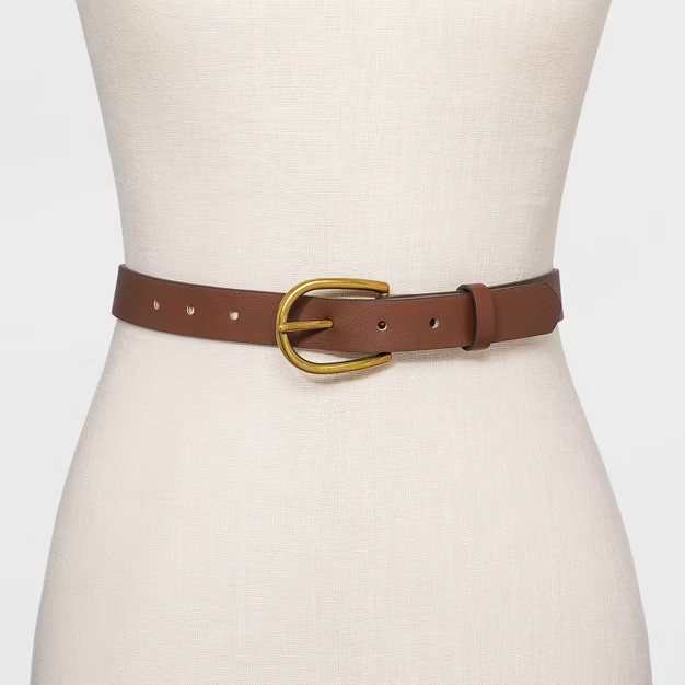 Women's Elongated Buckle Belt - Universal Thread™ Cognac | Target