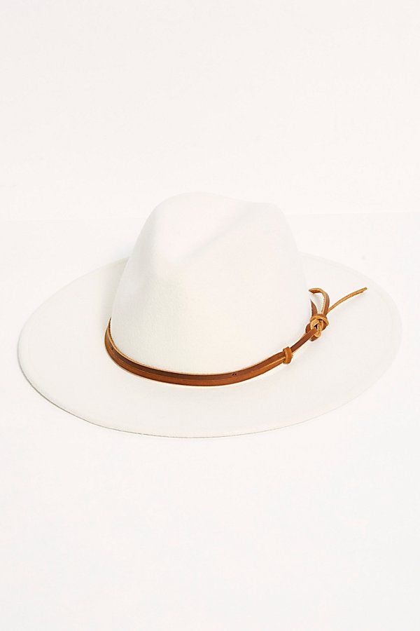 Billie Leather Band Felt Hat by Wyeth at Free People, Cream, One Size | Free People (Global - UK&FR Excluded)