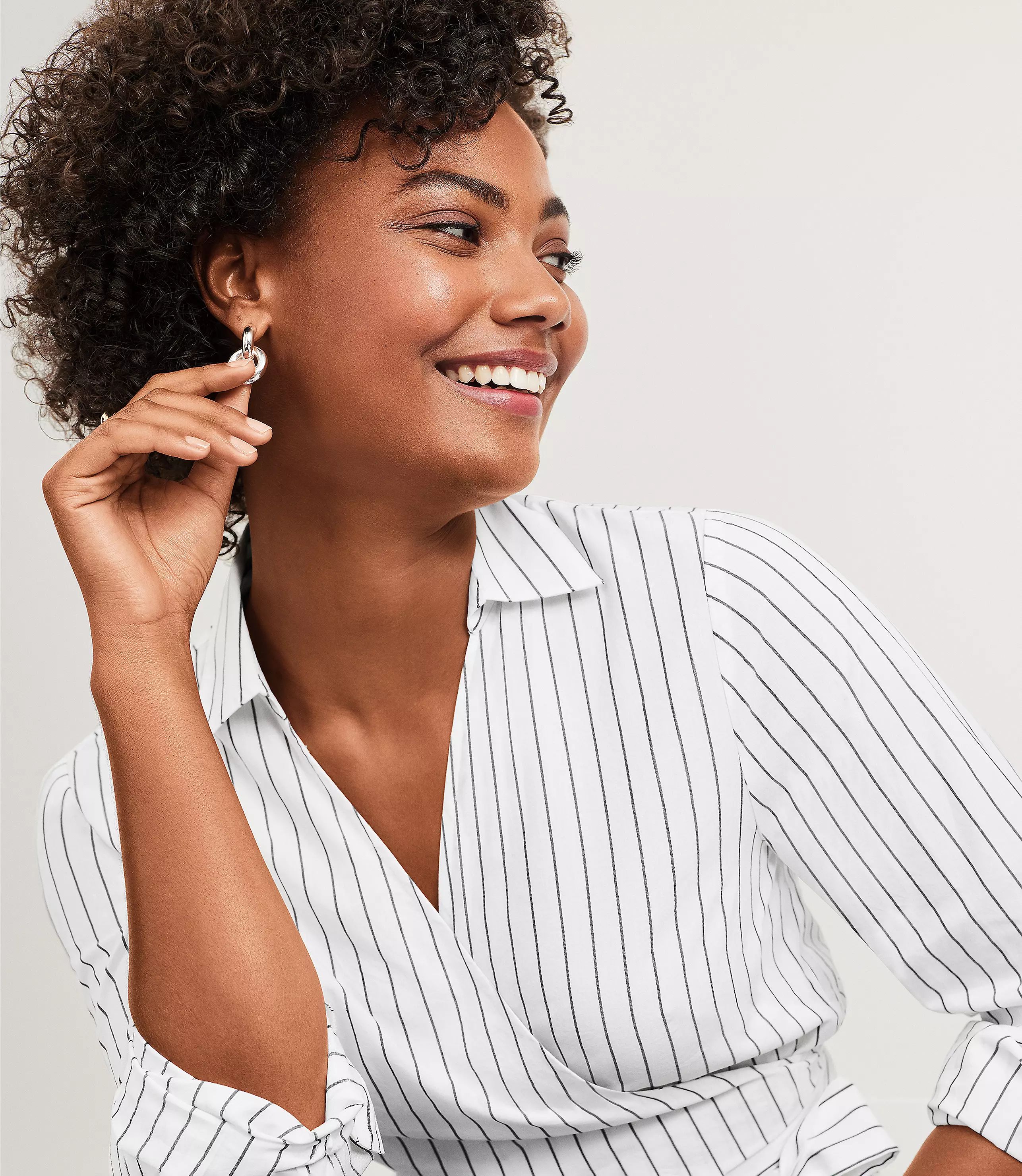 Striped Everyday Wrap Shirt | LOFT