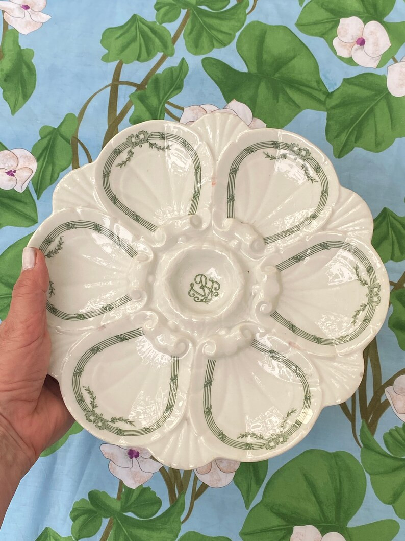 Vintage French Oyster Plate Transferware - Etsy | Etsy (US)