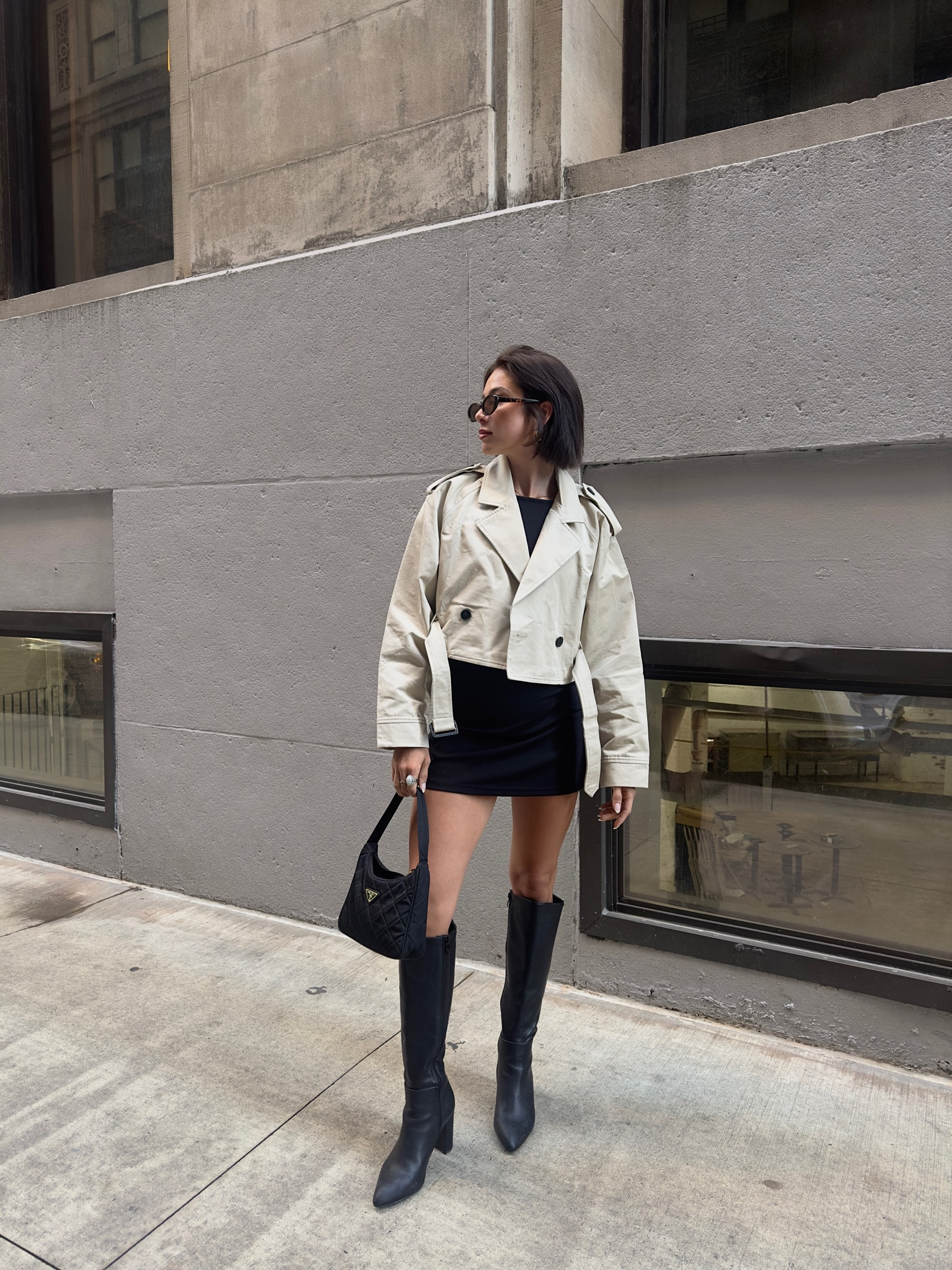 Trench - vamp official
Dress - commense 
Boots - old SHEIN 
Sunglasses - amazon