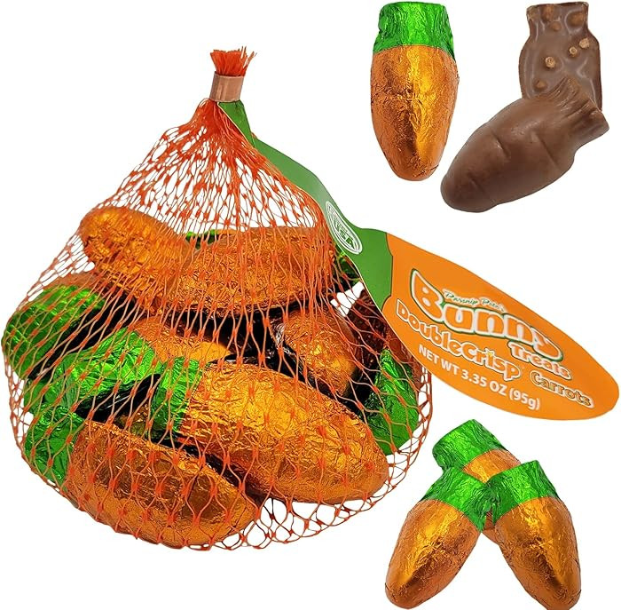 Easter Milk Chocolate Carrots Mesh Bags, Double Crisp Parsnip Pete's Bunny Treats, Individually W... | Amazon (US)