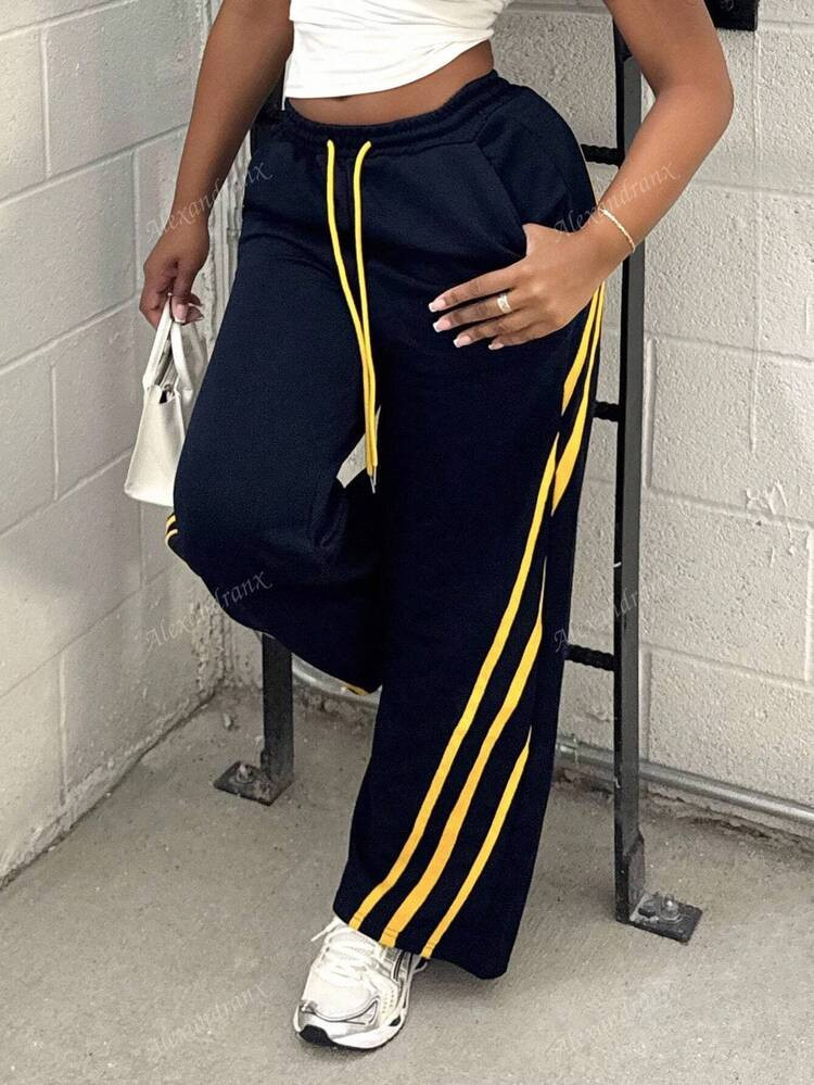 Alexandranx Women's Spring/Summer Couple Costumes Game Day Going Out Preppy Yellow Contrast Color... | SHEIN