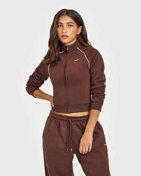 Jersey Tracksuit Zip Through Jacket 
 Espresso Brown | Oner Active (UK / US)