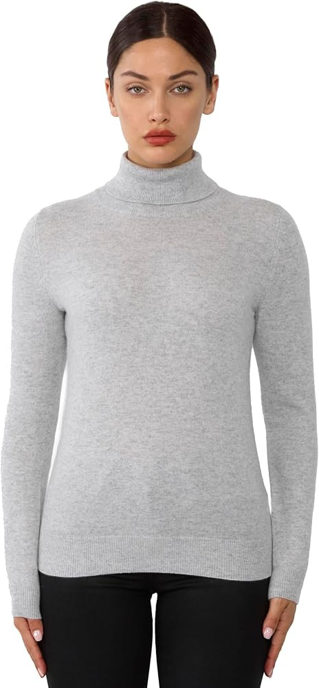 JENNIE LIU Women's 100% Pure Cashmere Long Sleeve Pullover Turtleneck Sweater | Amazon (US)