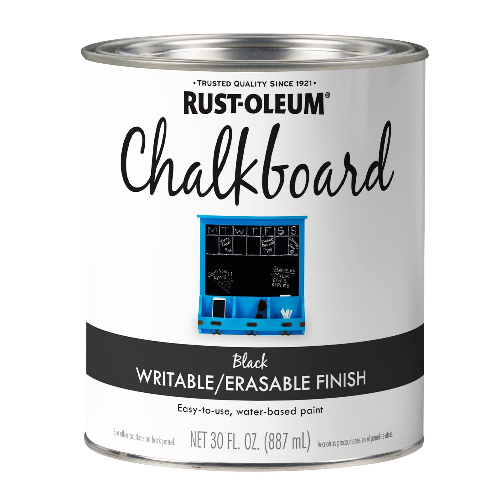 Rust-Oleum 206540 Chalkboard Brush-On Paint, 30 oz, Black | Amazon (US)