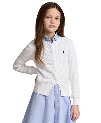 Polo Ralph Lauren Big Girls Cable-Knit Cotton Cardigan - Macy's | Macy's