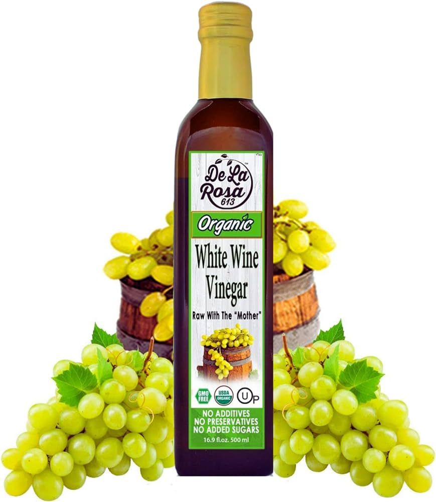 De La Rosa White Wine Vinegar, Raw & Unfiltered, with the “Mother”, Kosher for Passover, Vega... | Amazon (US)