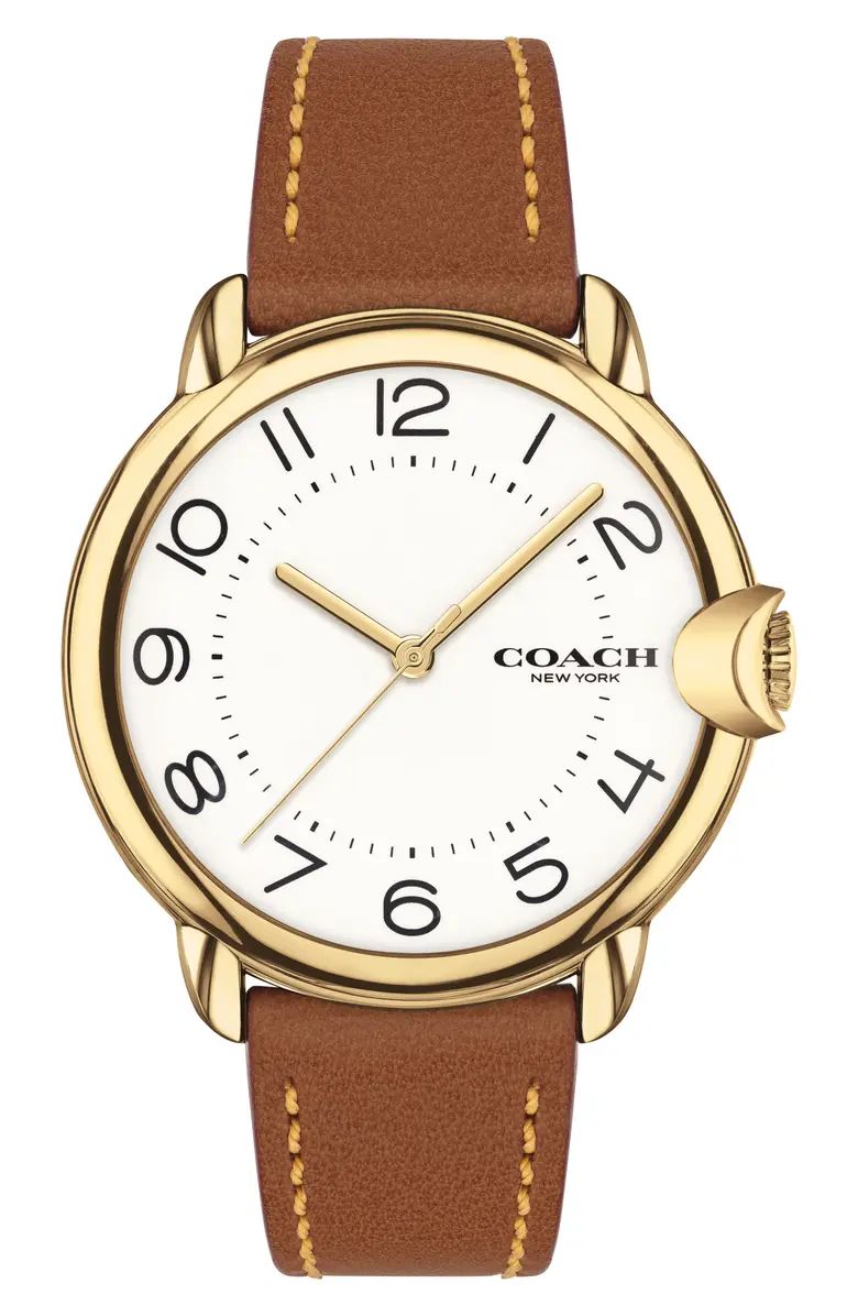 COACH Arden Leather Strap Watch, 36mm | Nordstrom | Nordstrom