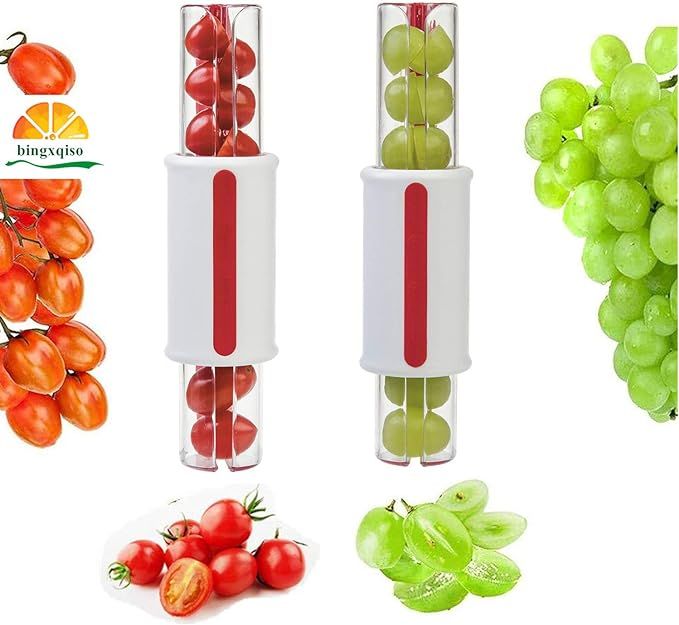 bingxqiso Tomato Slicer Grape Slicer Fruit Vegetable Salad Slicer Cherry Slicer Fruit Cutter Grap... | Amazon (US)