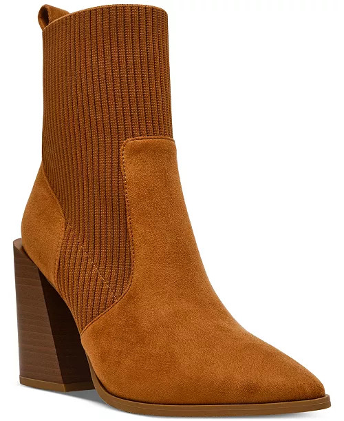 Trinityy Pointed-Toe Pull-On Knit Dress Booties | Macy's