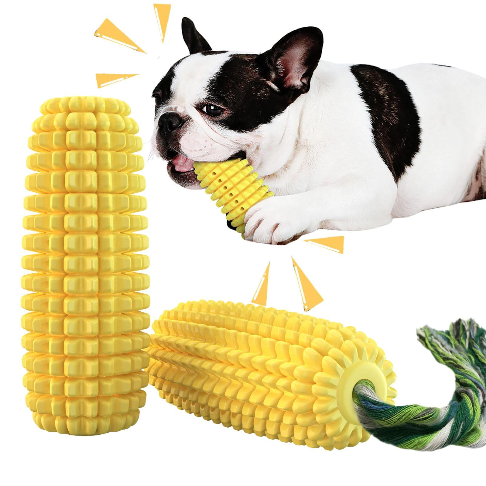 Dog Chew Toys for Aggressive Chewers,Corn Interactive Squeaky Dog Toys for Puppy Medium Breed,Tou... | Amazon (US)