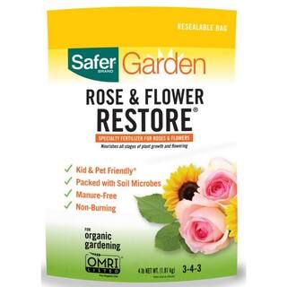 Safer Brand Restore 4 lbs. Organic Dry Rose and Flower Plant Dry Fertilizer 3-4-0 (1-Pack)-94RF -... | The Home Depot