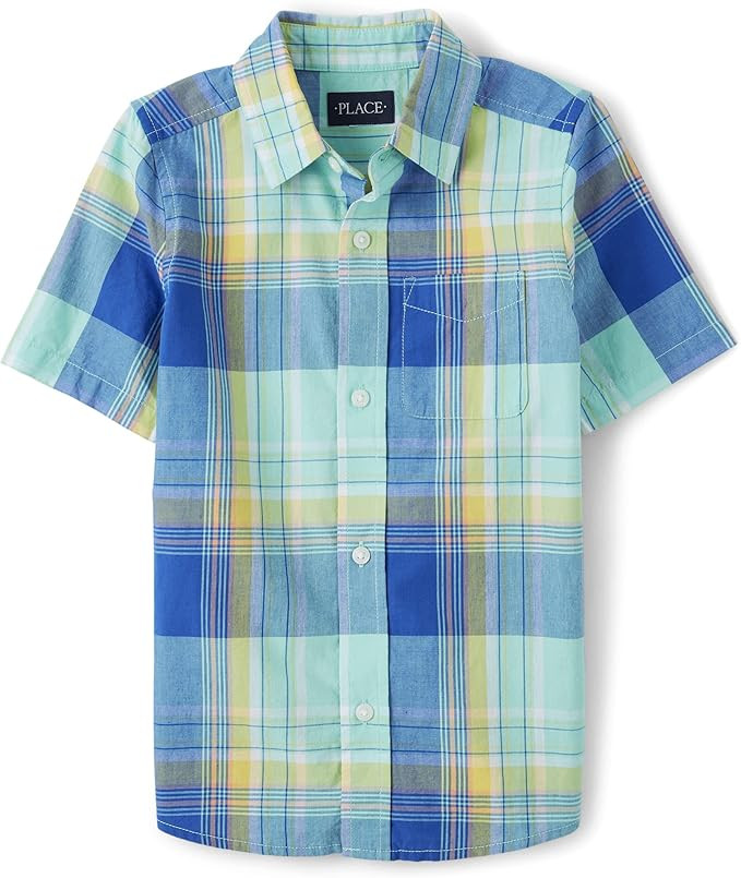 The Children's Place Boys' and Toddler Boys' Short Sleeve Button Down Shirt | Amazon (US)