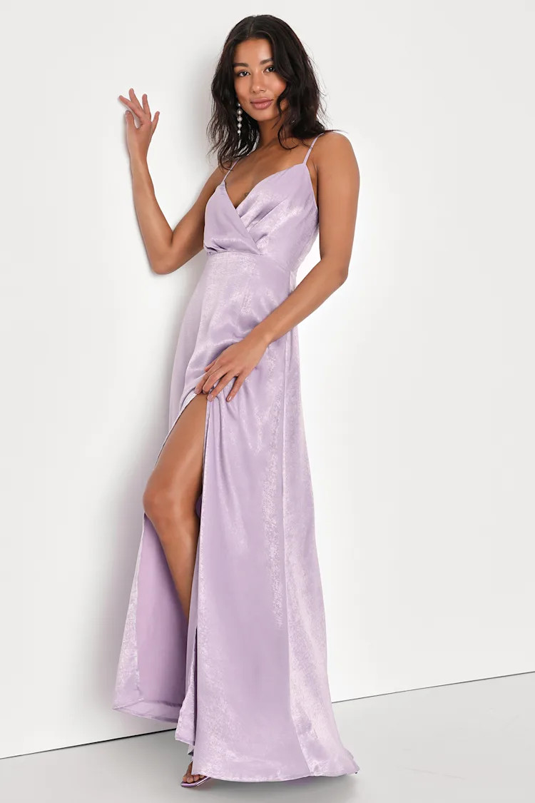 Constantine Lavender Satin Maxi Dress | Lulus (US)