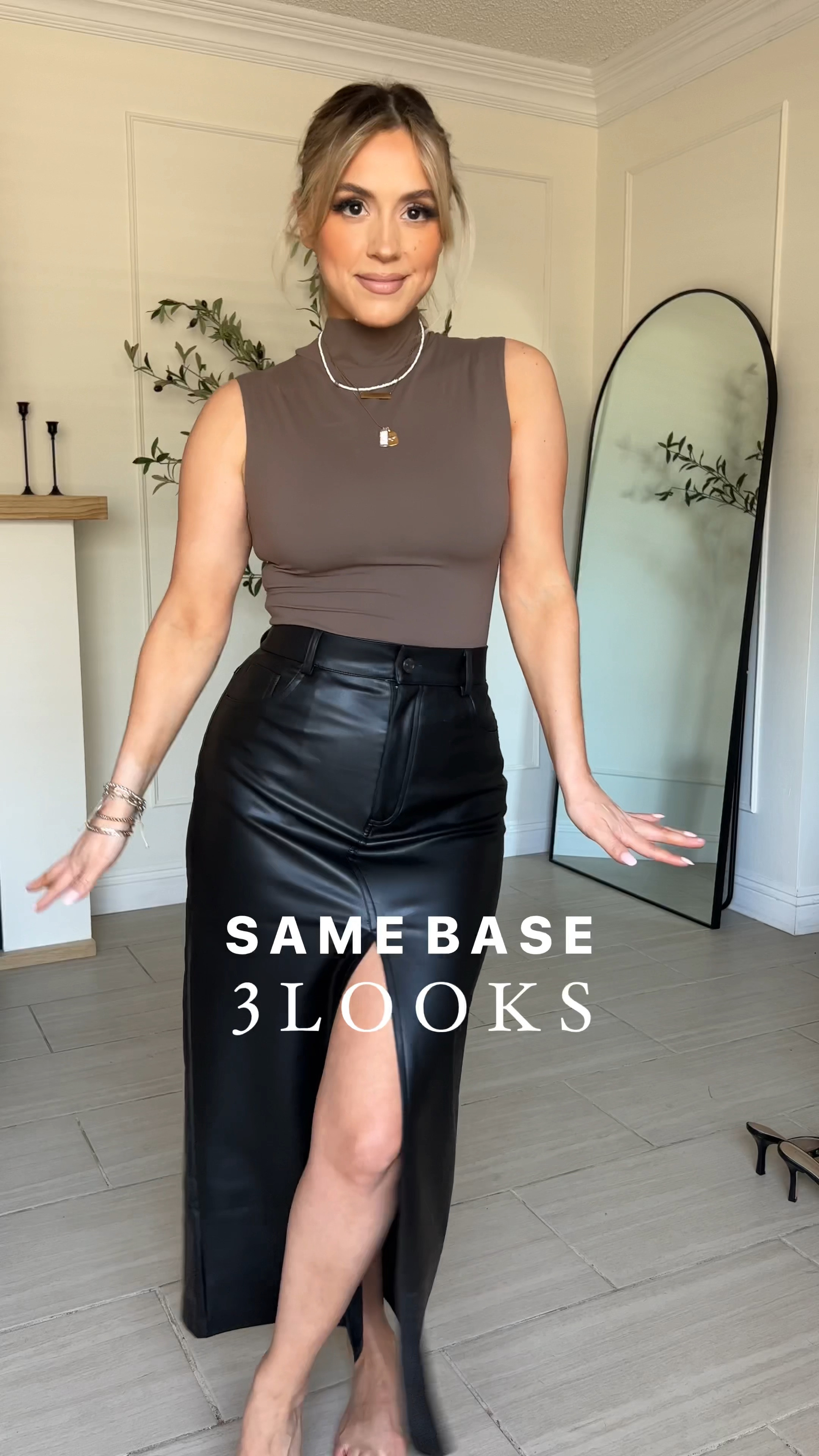 Same base three looks!! Wearing this midi skirt in a size 2! It’s absolutely gorgeous you’re gonna love it 🙌🏼 it’s definitely an essential piece for your fall wardrobe. 

This mock neck bodysuit is also incredible quality. It’s double lined. I have them in like six colors lol 

The second jacket is from Zara, but I linked the almost identical dupe from Amazon ! I wear them both in a size medium. 

The Vince Camuto boots are completely worth every penny. They are incredible quality and super comfortable. 

If you can’t find your size in the Adidas, order them on StockX. You pay a little bit more for your guaranteed size. 


#LTKstyletip #LTKSeasonal #LTKU