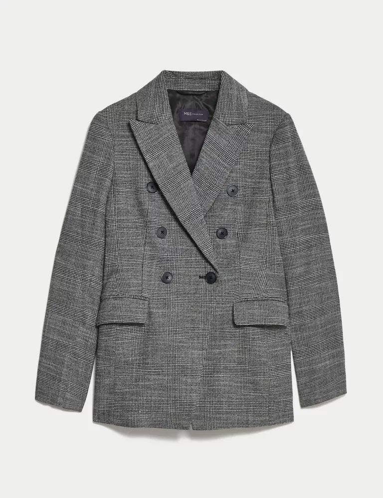 Tailored Checked Double Breasted Blazer | Marks & Spencer (UK)