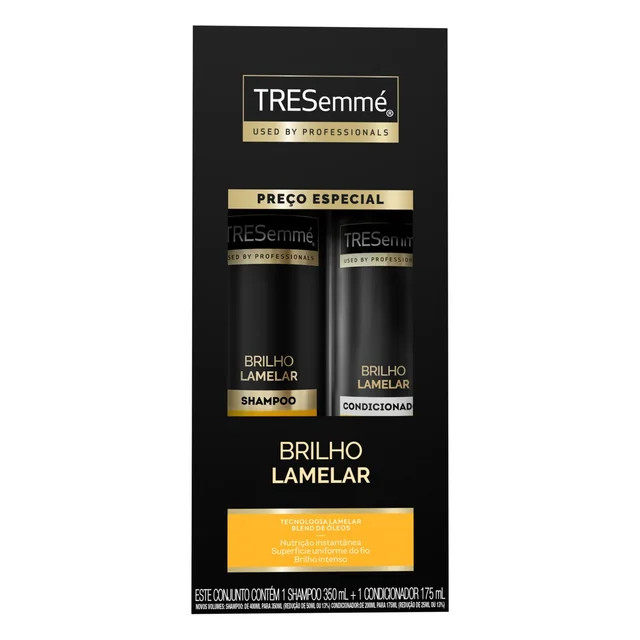 Kit Tresemmé Brilho Lamelar Shampoo 350ml + Condicionador 175ml | Drogasil BR