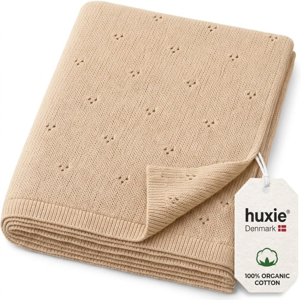 Pointelle Knit Baby Blanket – 100% Organic Cotton, Newborn Crib Quilt | Amazon (US)