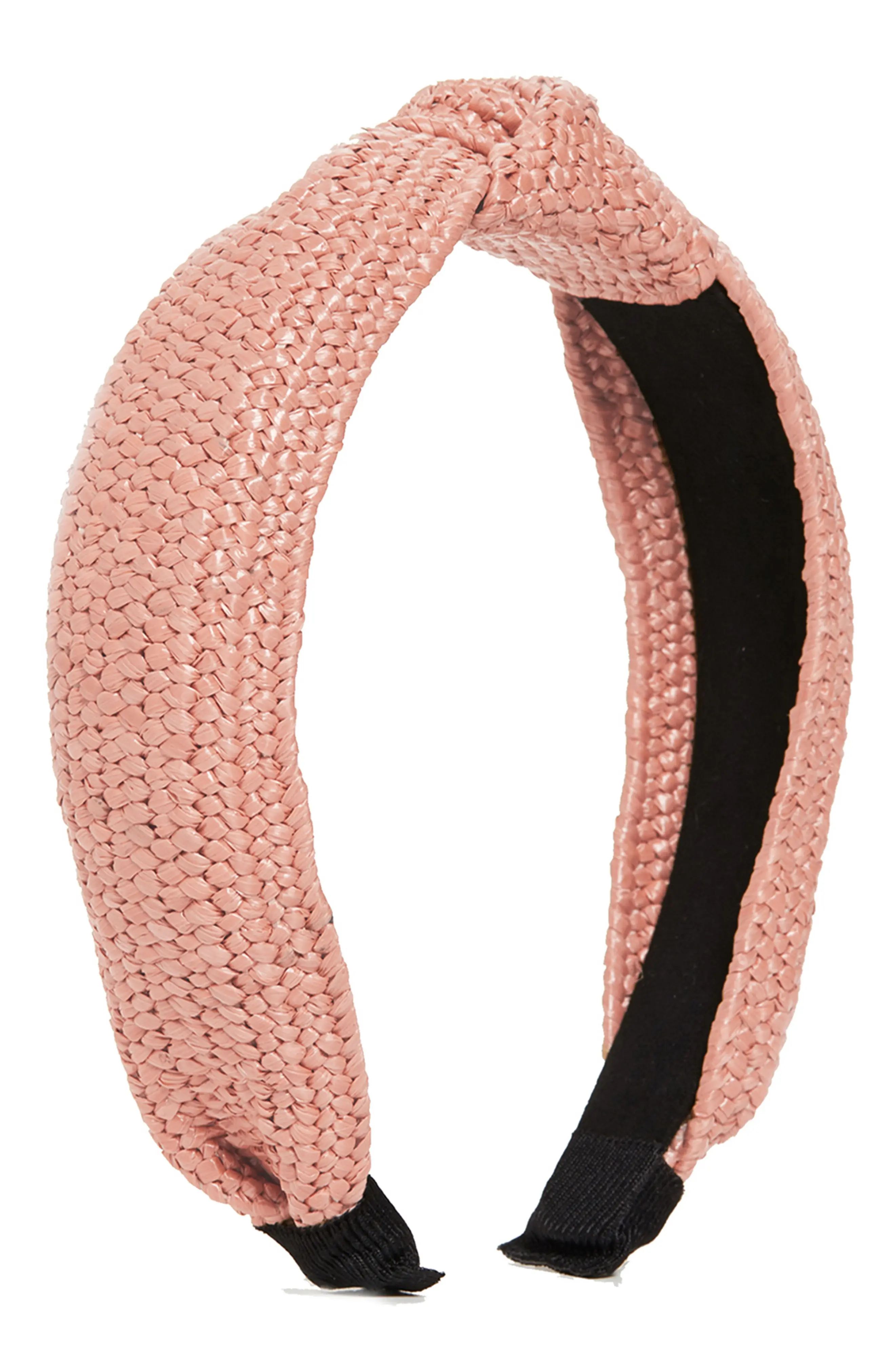 Shashi Rio Knotted Raffia Headband in Pink at Nordstrom | Nordstrom