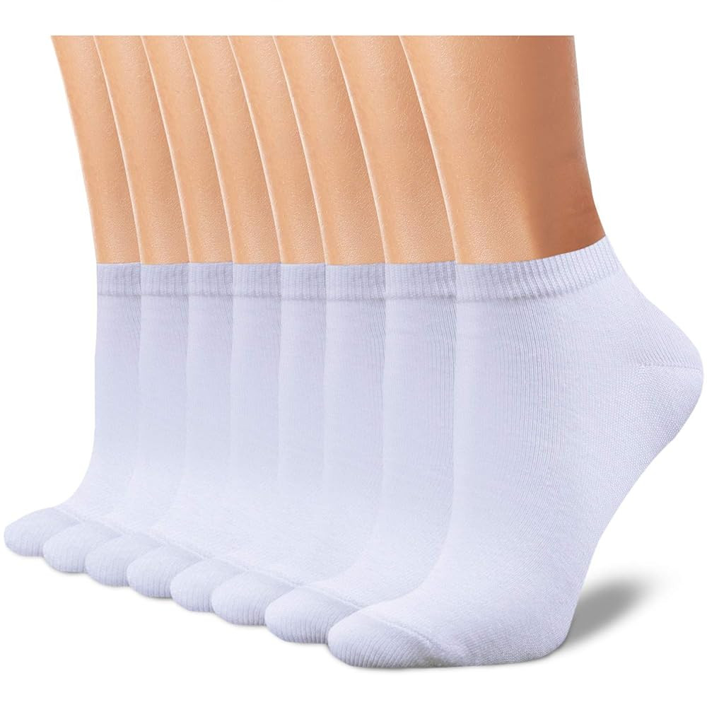 CHARKING 8 Pairs Ankle Socks for Women - Non Slip Cotton No Show Low Cut Casual Socks | Amazon (US)