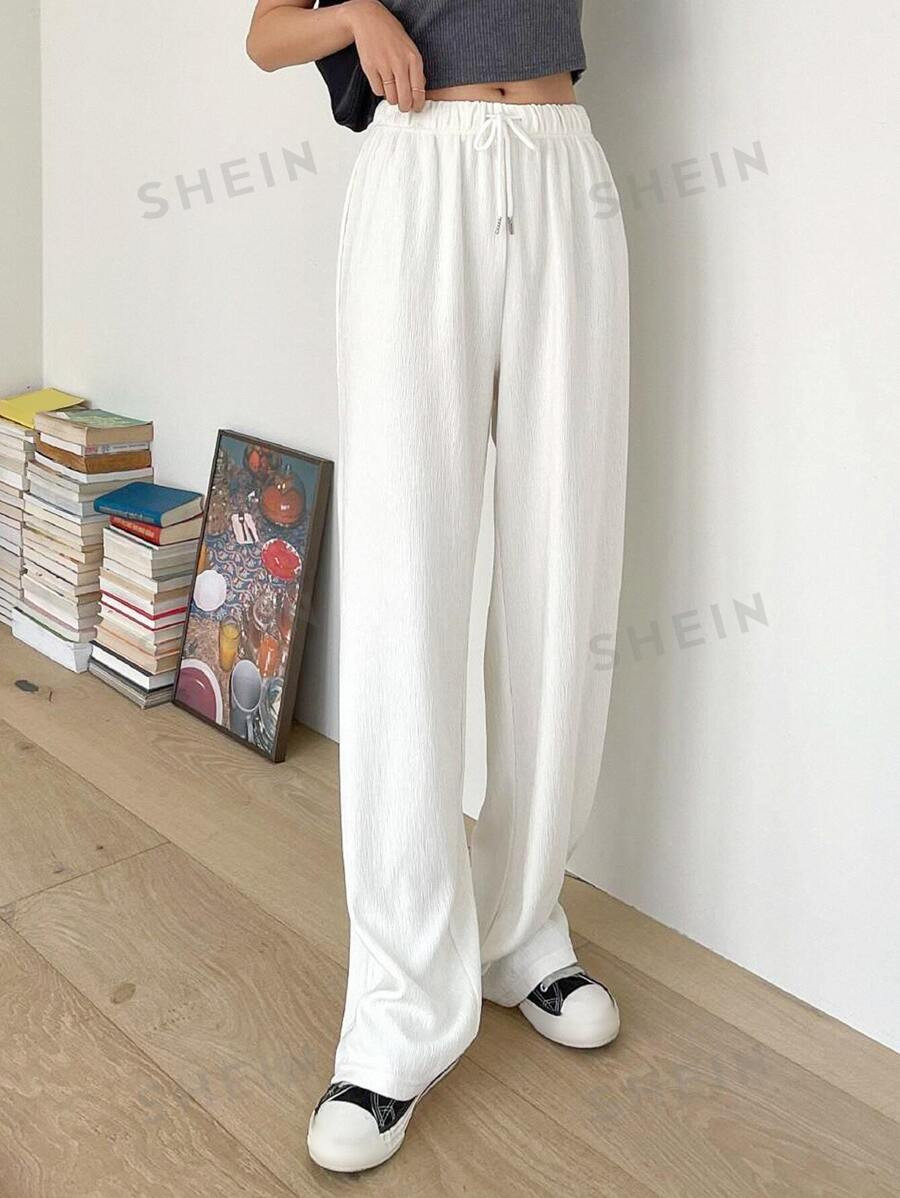 DAZY Drawstring Waist Straight Leg Pants | SHEIN