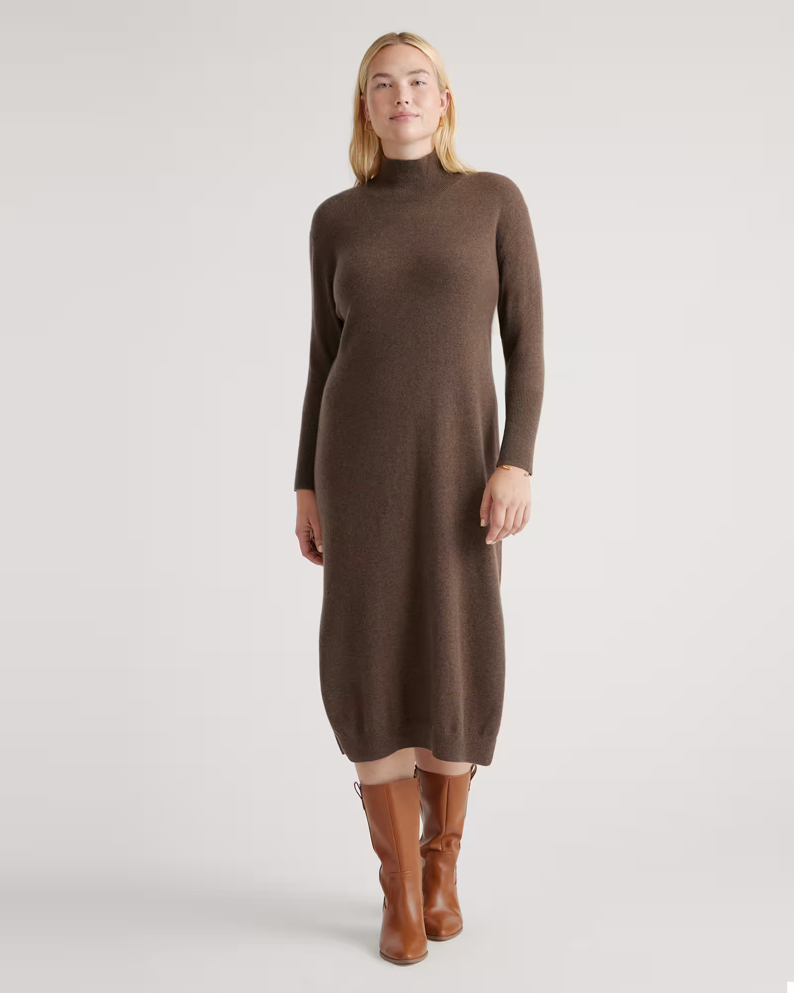 Mongolian Cashmere Turtleneck Midi Sweater Dress | Quince